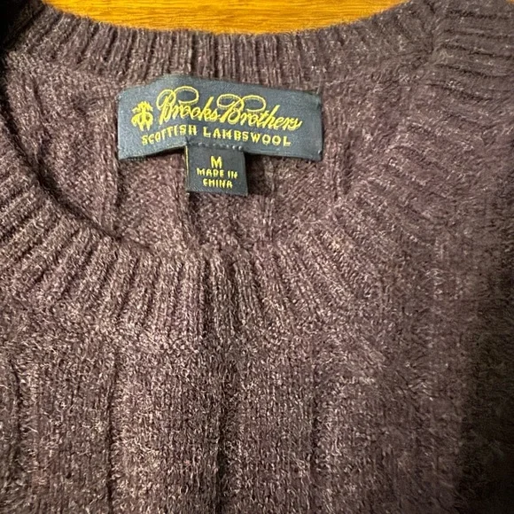 Brooks Brothers Heathered Purple Lambswool Sweater - Picture 2 of 2